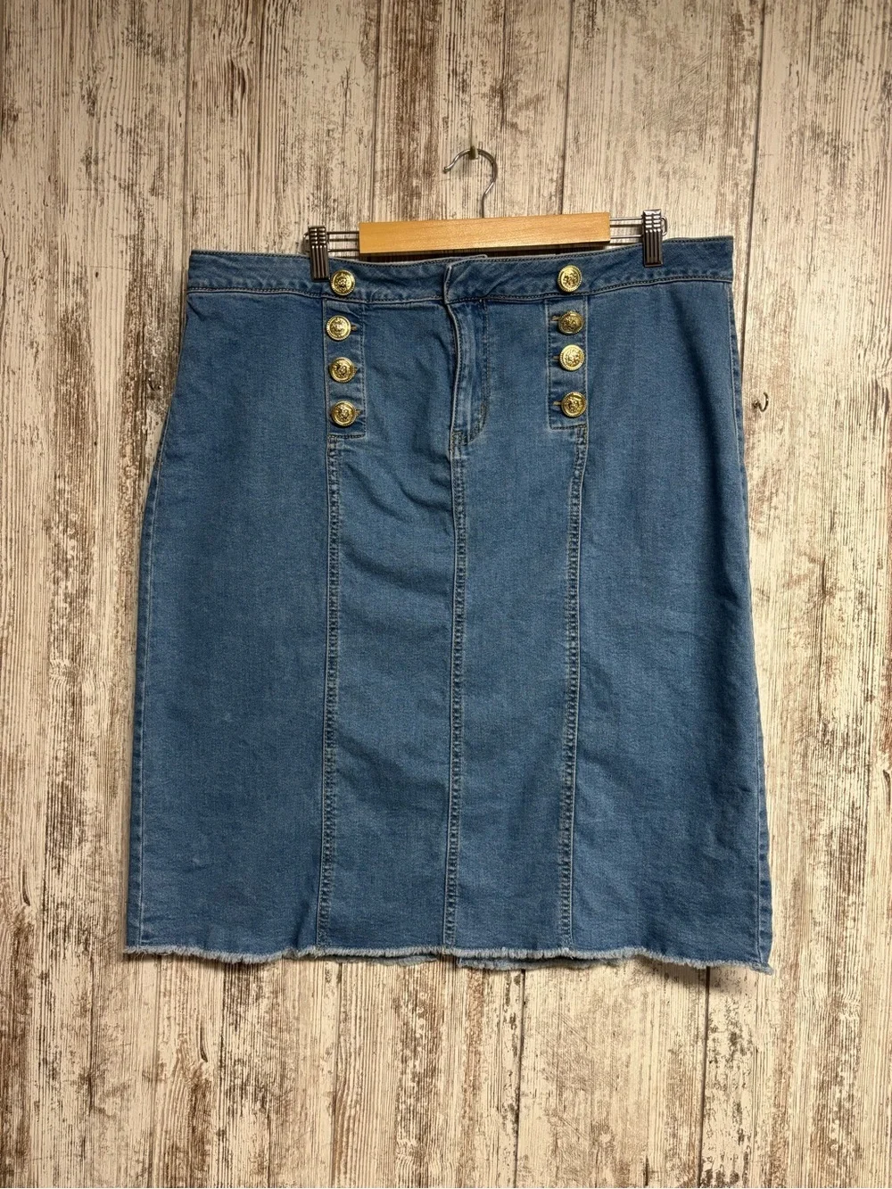 Classic Blue Denim Pencil Skirt